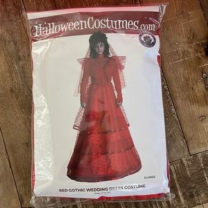 Halloween Costumes Red Gothic Wedding Dress Costume NWT